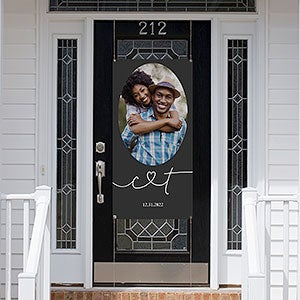 Drawn Together By Love Personalized Photo Door Banner