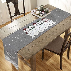 Polar Bear Family Personalized Christmas Table Runner - 16x60