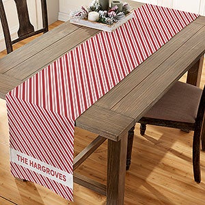Candy Cane Lane Personalized Christmas Table Runner - 16x60