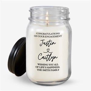 Drawn Together By Love Personalized Engagement Candle Jar - 32411