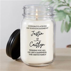 Drawn Together By Love Personalized Engagement Candle Jar - 32411