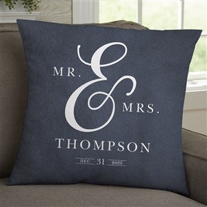 Moody Chic Personalized Wedding 18x18 Velvet Throw Pillow