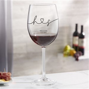Drawn Together By Love Personalized 19oz Red Wine Glass