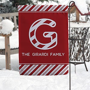 Candy Cane Lane Personalized Christmas Garden Flag