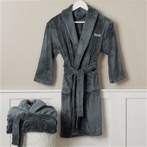 Classic Comfort Personalized Kids Navy Fleece Robe