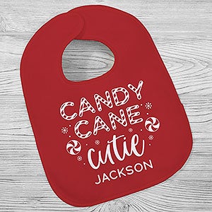 Candy Cane Lane Personalized Christmas Baby Bib