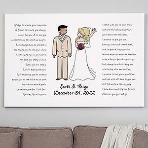Wedding Vows philoSophie's Personalized Canvas Print - 32x48