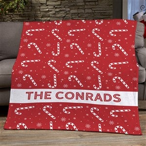 Candy Cane Lane Personalized 50x60 Plush Fleece Blanket