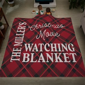 Christmas Movie Watching Personalized 90x90 Plush Queen Fleece Blanket