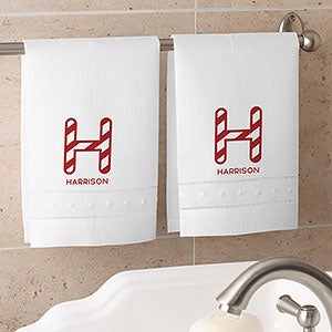 Candy Cane Lane Personalized Christmas Linen Towels
