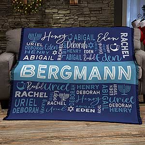 Hanukkah Personalized 56x60 Woven Throw