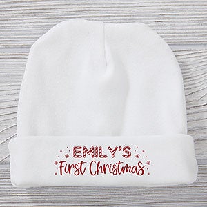 Candy Cane First Christmas Personalized Baby Hat