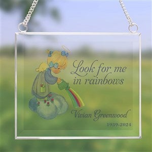 Rainbow Memorial Precious Moments Personalized Glass Suncatcher