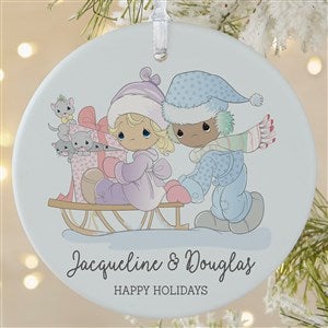 Precious Moments Sledding Couple Ornament - 1 Sided Matte