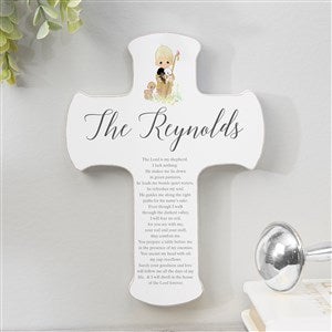 Precious Moments Lord Is My Shepherd Personalized Family Cross 5x7