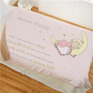 Precious Moments Bedtime Personalized Baby Girl 50x60 Sherpa Blanket