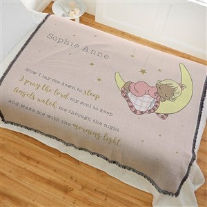 Precious Moments Bedtime Personalized Baby Girl 56x60 Woven Throw Blanket