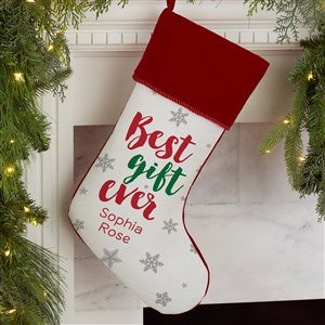 Best Gift Ever Personalized Burgundy Christmas Stocking