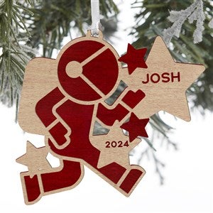 Astronaut Personalized Red Maple Wood Ornament