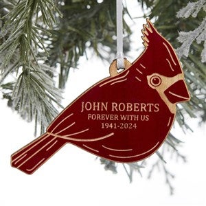 Cardinal Memorial Personalized Wood Ornament - Red Maple