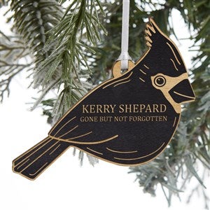 Cardinal Memorial Personalized Wood Ornament - Black Stain