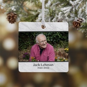 Photo Memorial Personalized Square Ornament