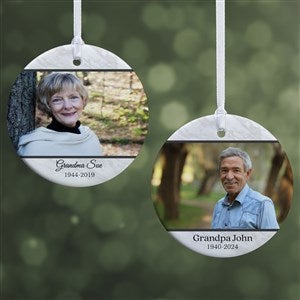 Double Photo Memorial Personalized Photo Ornament - 2 Sided Glossy