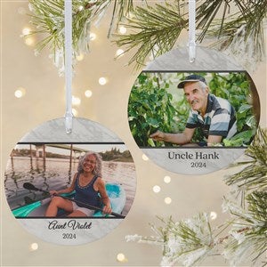 Double Photo Memorial Personalized Photo Ornament - 2 Sided Matte