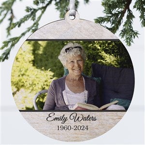 Single Photo Memorial Personalized Photo Ornament - 1 Sided Wood