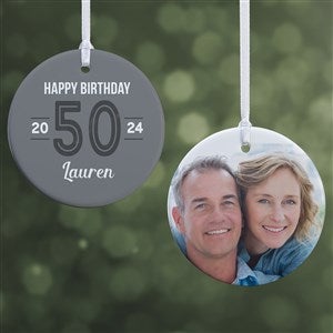 Modern Milestone Birthday Personalized Ornament - 2 Sided Glossy