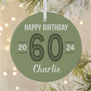 Modern Milestone Birthday Personalized Ornament - 1 Sided Matte