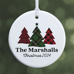 Plaid & Prints Family Personalized Ornament - 1 Sided Glossy