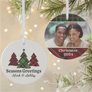 Plaid & Prints Family Personalized Ornament - 2 Sided Matte