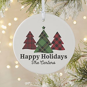 Plaid & Prints Family Personalized Ornament - 1 Sided Matte