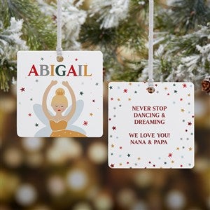 Sugar Plum Dancer Personalized Square Photo Ornament