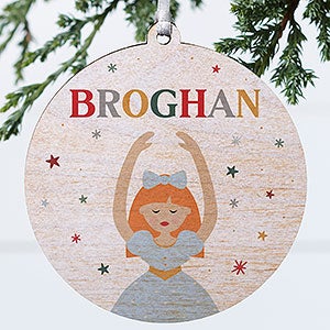 Sugar Plum Dancer Personalized Ornament - 1 Sided Wood