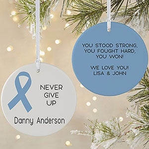 Choose Your Own Awareness Ribbon Personalized Ornament - 2 Sided Matte