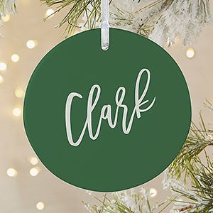 Family Scripty Name Personalized Ornament - 1 Sided Matte