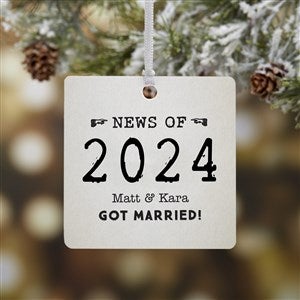 Events of the Year Personalized Square Photo Ornament- 2.75 Metal - 1 Sided