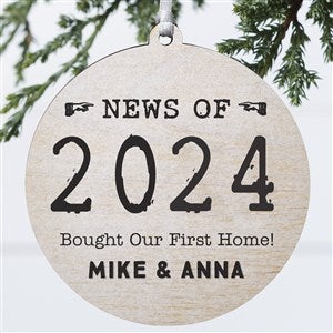 Events of the Year Personalized Ornament - 1 Sided Wood
