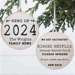 Events of the Year Personalized Ornament - 2 Sided Wood