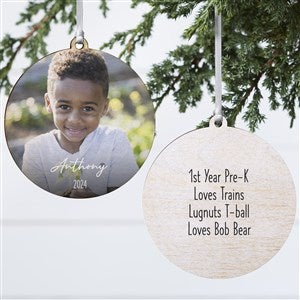 Through the Years Personalized Photo Ornament - 2 Sided Wood