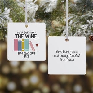 Book Club Personalized Ornament - 2 Sided Metal