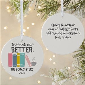 Book Club Personalized Ornament - 2 Sided Matte