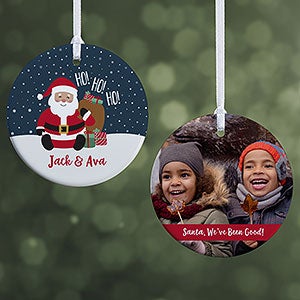 We've Been Good Santa Personalized Photo Ornament - 2 Sided Glossy