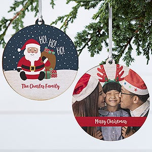 We've Been Good Santa Personalized Photo Ornament - 2 Sided Wood