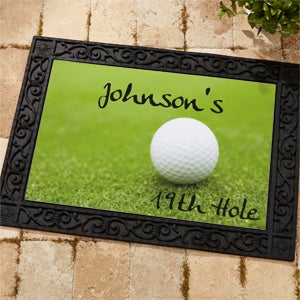 19th Hole Personalized Golf Doormat-18x27