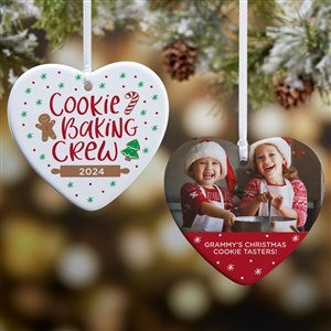 Cookie Bake Personalized Heart Photo Ornament - 2 Sided Glossy