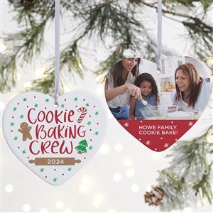 Cookie Bake Personalized Heart Photo Ornament - 2 Sided Matte