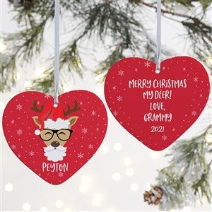 Build Your Own Reindeer Personalized Heart Ornament - 2 Sided Matte